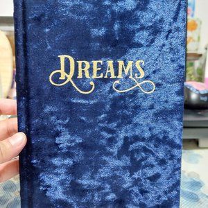 Velvet Covered DREAMS Journal Diary Notebook Notepad Beautiful Blue Color